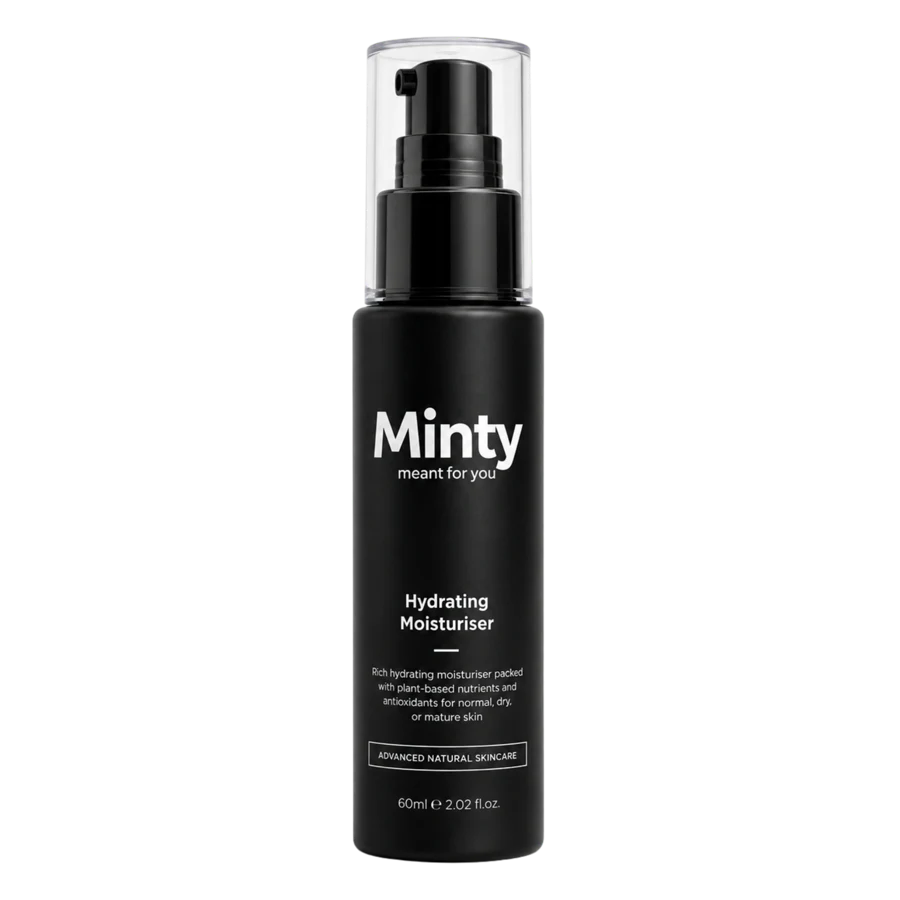 Black bottle of Minty Hydrating Moisturizer
